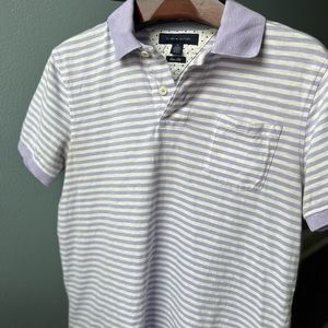 Mens Tommy Hilfiger purple striped size M slim fit polo